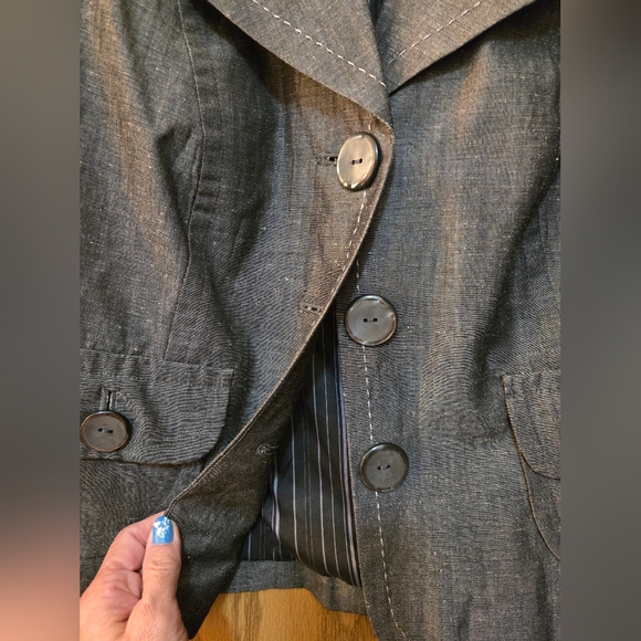 Very cute, dark gray ladies blazer jacket. - Picture 2 of 5